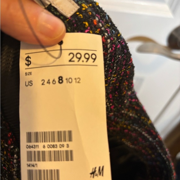 H&M Chic Multicolor Tweed Mini Skirt Size 8 NWT - Picture 7 of 8